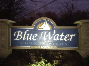 Blue Water Sign